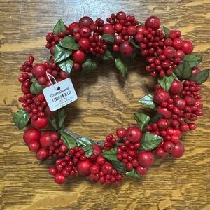 Crate&Barrel 8” Red Berry Holiday Wreath